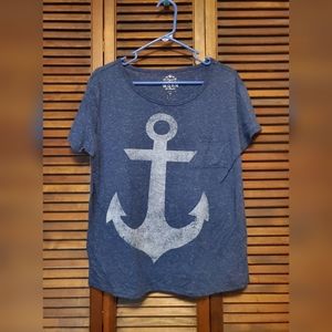 Well Worn Anchor T Shirt XL Blue Old Navy